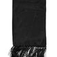 Black Logo Silk Fringes Neck Foulard Scarf