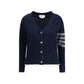 Blue Fleece Wool Cardigan