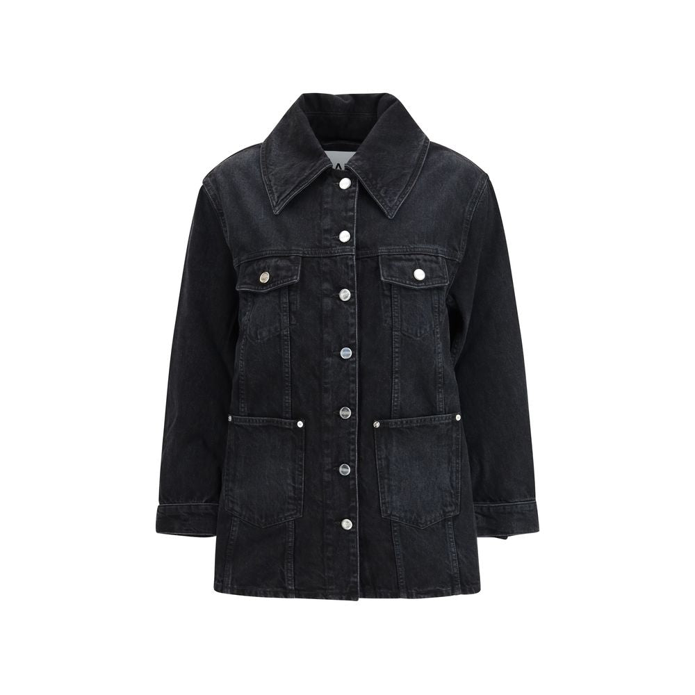 Black Cotton Denim Jacket