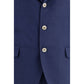 Blue Fleece Wool Two-Piece Suit
