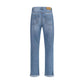 Light Blue Cotton Straight-Leg Jeans