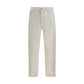 White Cotton Straight-Leg Jeans