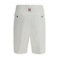 White Polyester Bermuda Shorts