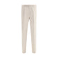 Cream Cotton Casual Pants