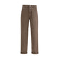 Brown Cotton High-Waisted Jean