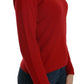 Cashmere Red Round Neck Pullover Top Sweater