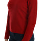 Cashmere Red Round Neck Pullover Top Sweater