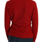 Cashmere Red Round Neck Pullover Top Sweater