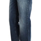 Blue Wash Relaxed Fit Cotton Stretch Denim Jeans