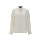 White Silk Pattern Shirt
