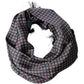 Black Patterned Fringes Neck Foulard Scarf