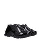 Black Cotton Low Top Sneakers
