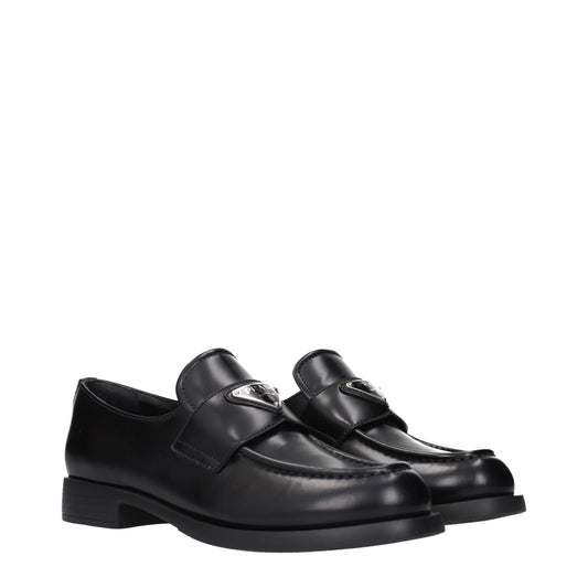 Black Leather Slip-On Loafers