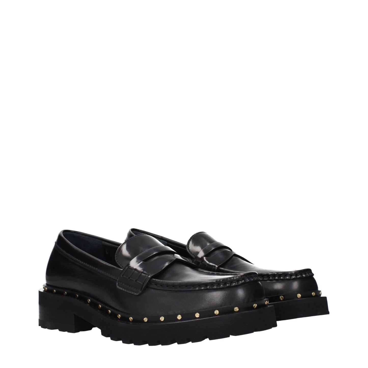 Black Leather Slip-On Loafers