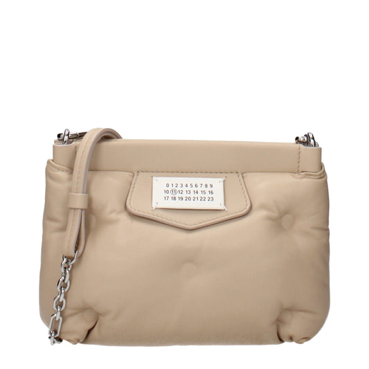 Beige Leather Crossbody Bag