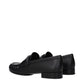 Black Leather Slip-On Loafers