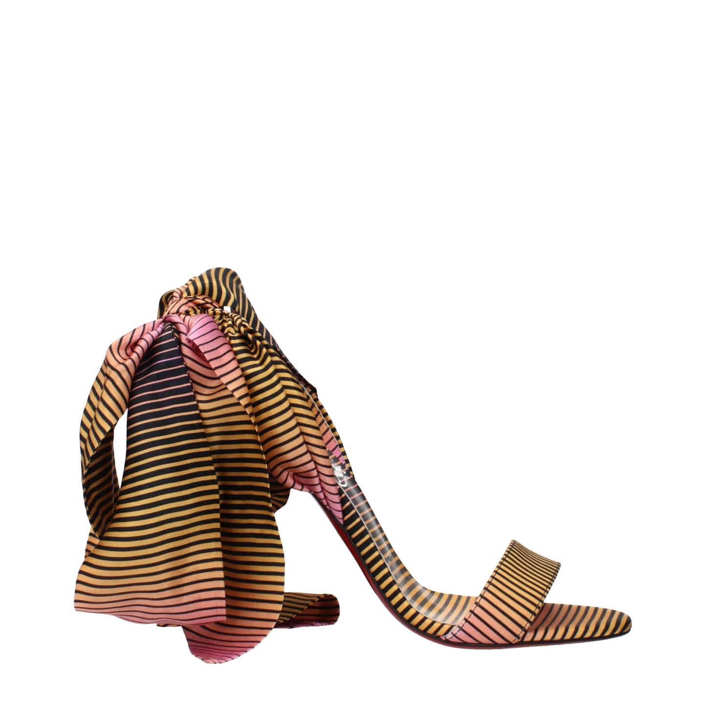Multicolor Fabric Stiletto Heel Sandals