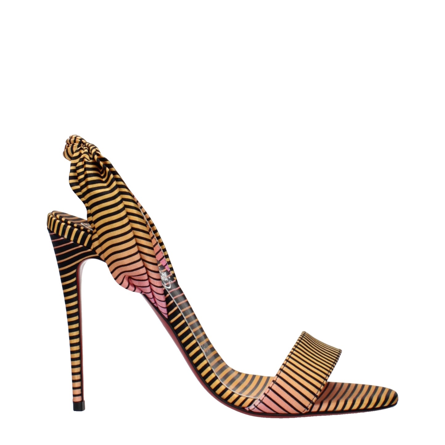 Multicolor Fabric Stiletto Heel Sandals