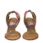 Multicolor Fabric Stiletto Heel Sandals