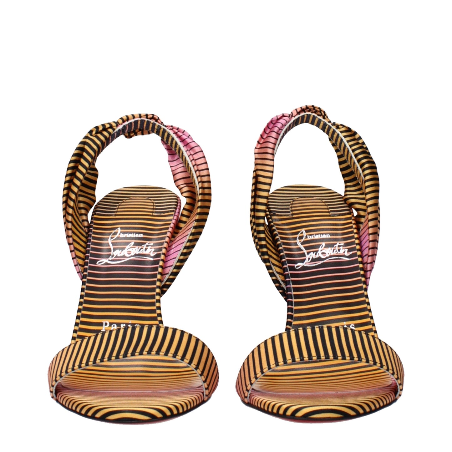 Multicolor Fabric Stiletto Heel Sandals