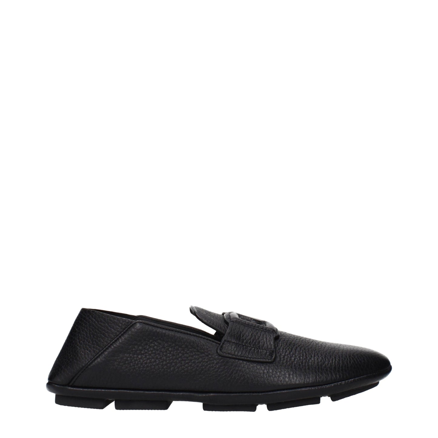 Black Leather Slip-On Loafers