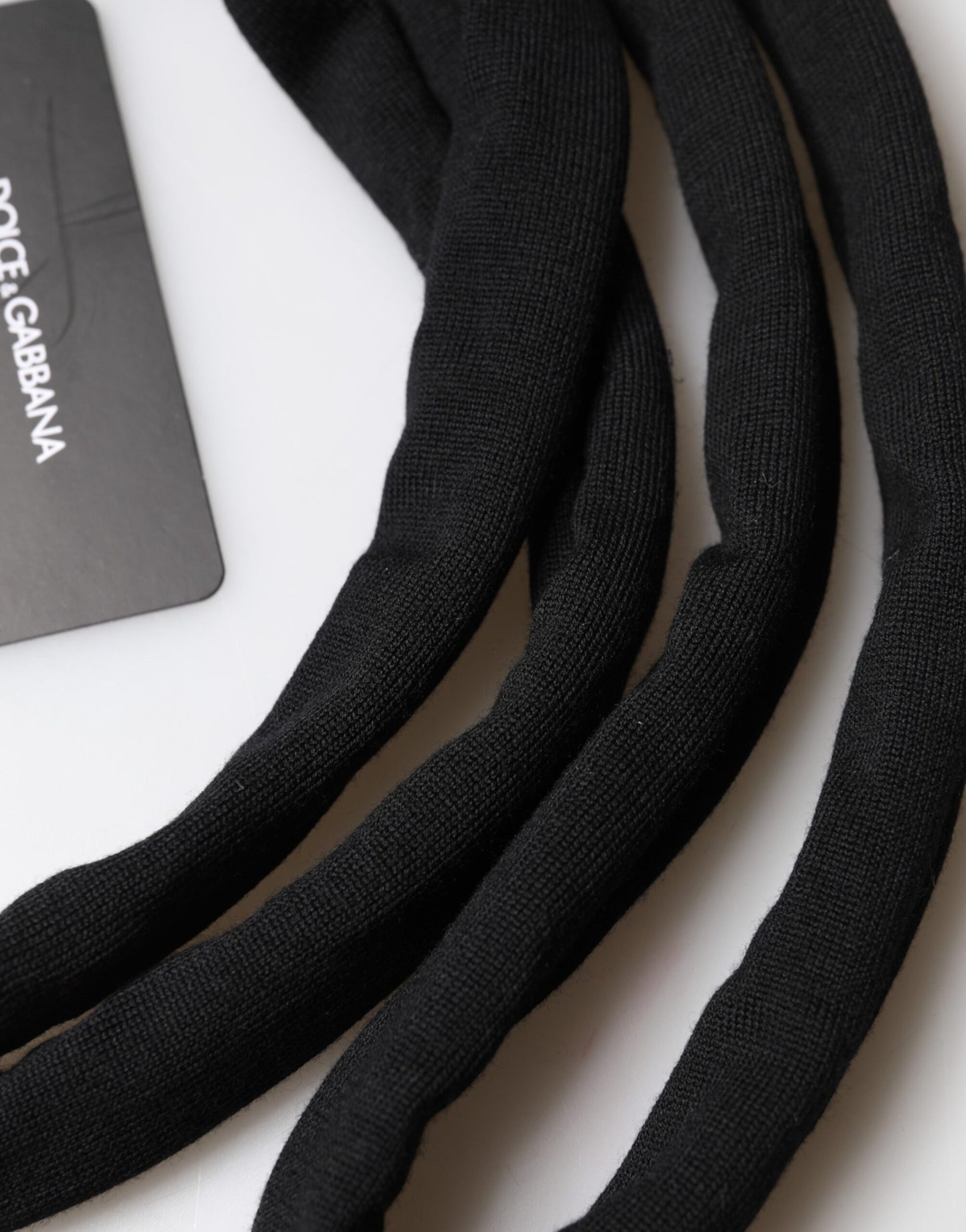 Black Wool Knitted Neck Wrap Shawl Men Scarf