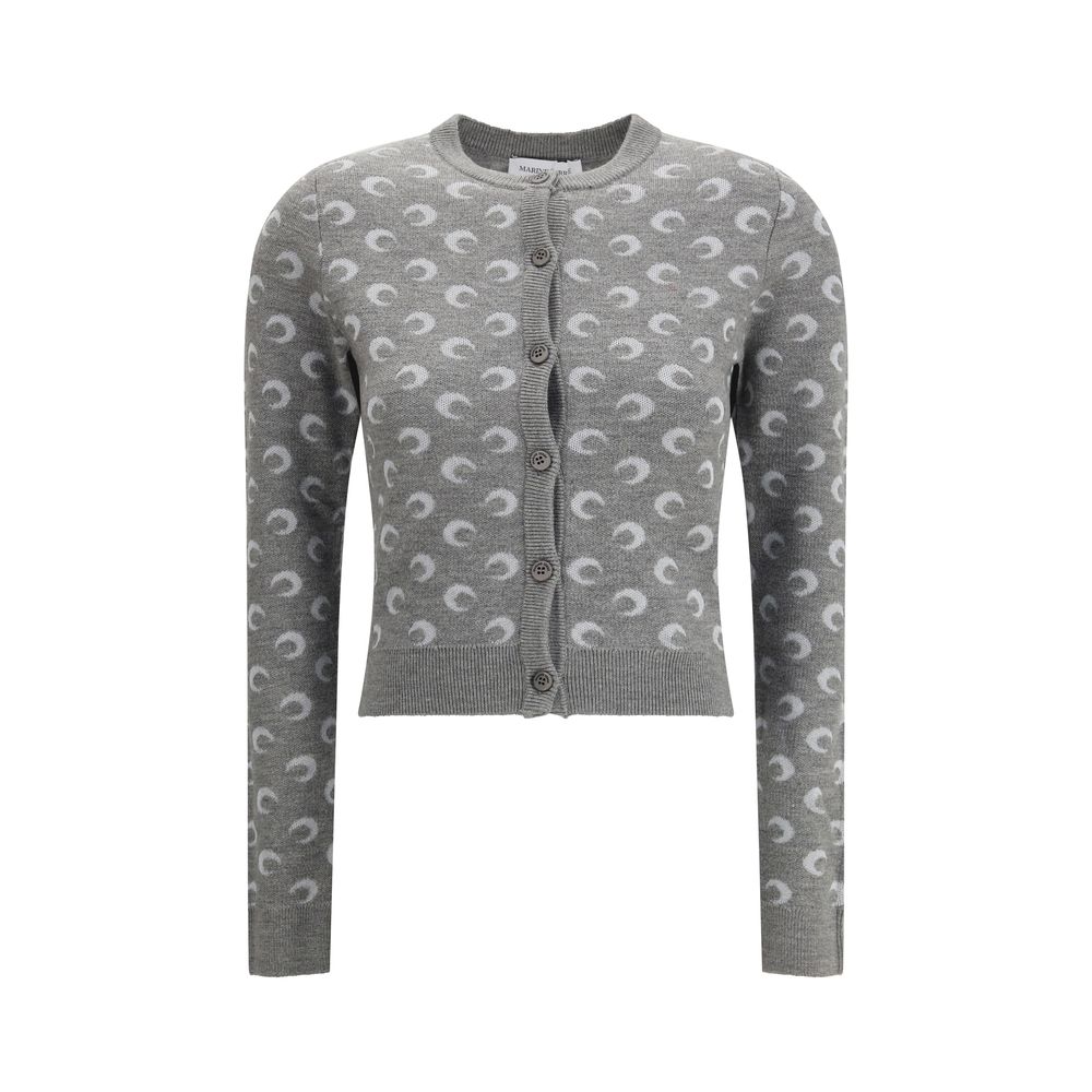 Gray Fleece Wool Cardigan