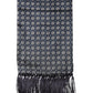 Blue Patterned Fringes Neck Foulard Scarf