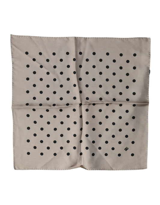 Brown Polka Dot Square Handkerchief Scarf