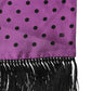 Violet Polka Dot Fringes Neck Foulard Scarf