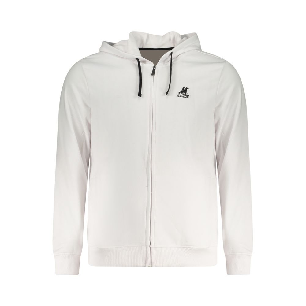 White Cotton Men's Hooded Sweatshirt