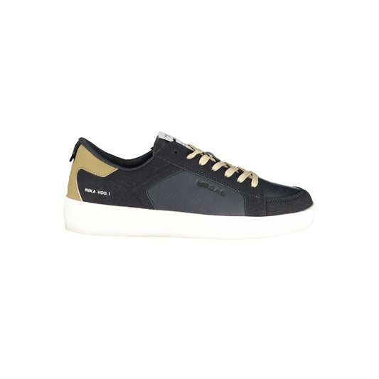 Blue Polyurethane Men Sneaker