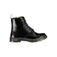 Black Polyurethane Men Ankle Boot