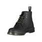 Black Polyurethane Men Ankle Boot