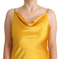 Yellow Sheath Sleeveless Long Gown Women Dress