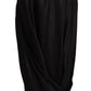 Acetate Black High Waist Wrap Style Asymmetric Skirt