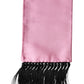 Pink Silk Fringes Neck Wrap Foulard Scarf