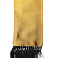 Yellow Silk Fringes Neck Wrap Foulard Scarf