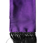 Violet Silk Fringes Neck Wrap Foulard Scarf