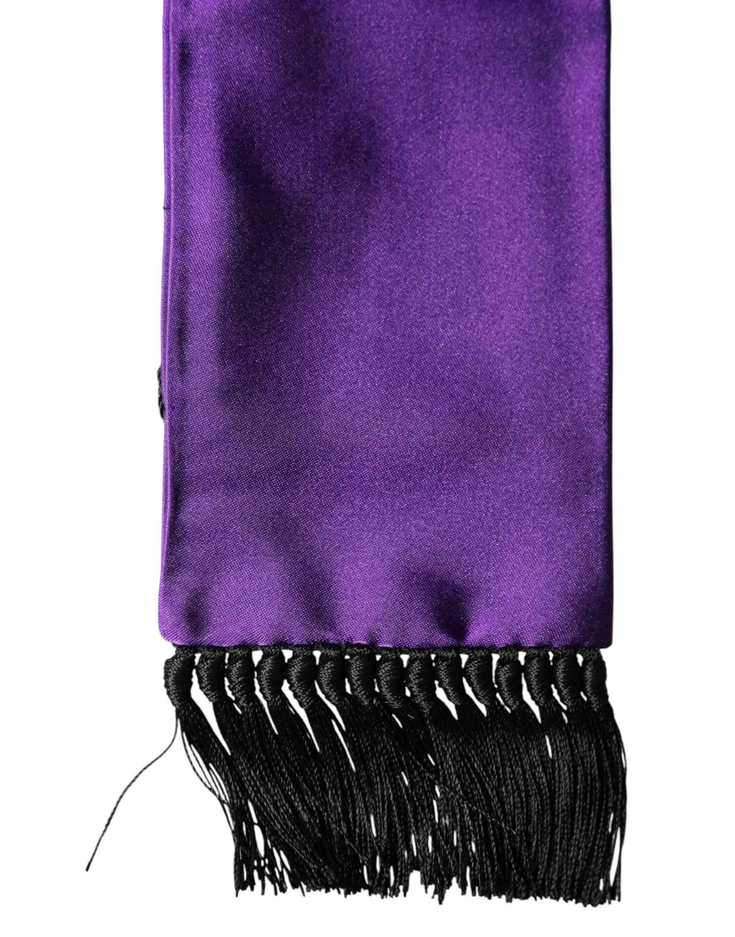 Violet Silk Fringes Neck Wrap Foulard Scarf