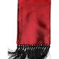 Red Silk Fringes Neck Wrap Foulard Scarf