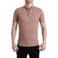 Pink Collared Short Sleeve Crown Men Polo T-shirt