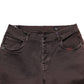 Brown Cotton Mid Waist Skinny Men Denim Jeans