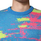 Multicolor Men Crew Neck Pullover Sweater