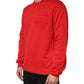 Red Logo Cotton Crew Neck Sweatshirt Sweater