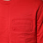 Red Logo Cotton Crew Neck Sweatshirt Sweater