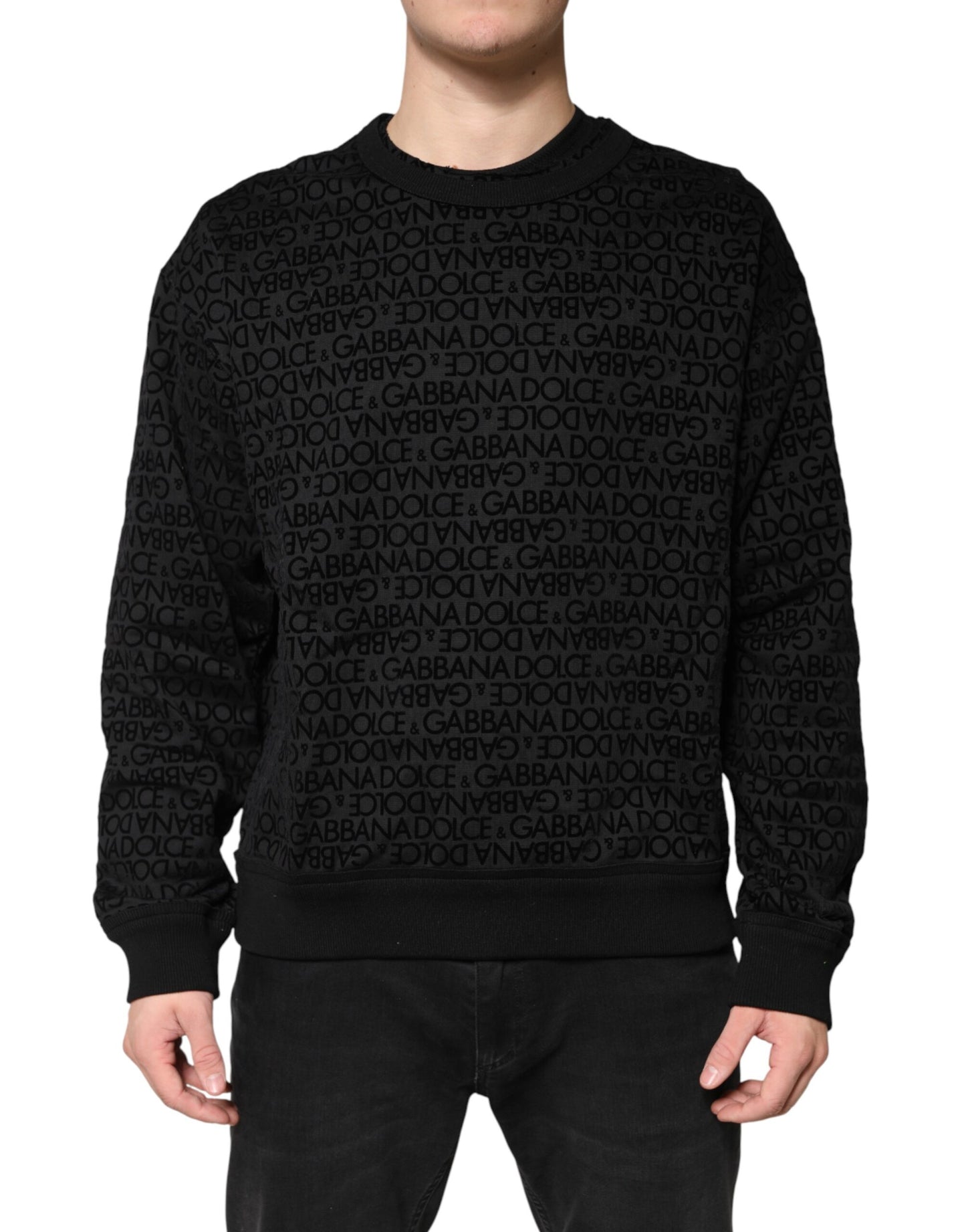 Black Monogram Crew Neck Sweatshirt Sweater