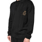 Black Crest Long Sleeve Men Pullover Sweater