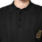 Black Crest Long Sleeve Men Pullover Sweater