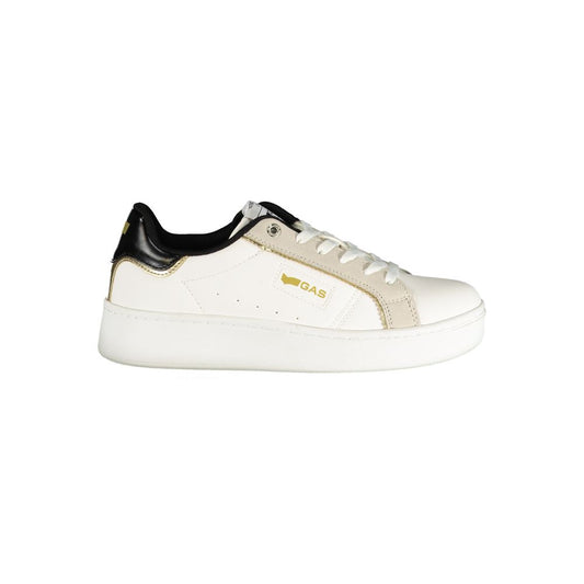 White Polyurethane Women Sneaker